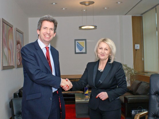 Предсједавајућа Представничког дома Борјана Кришто разговарала с амбасадором Велике Британије у БиХ